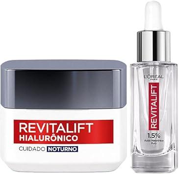 L'Oréal Paris Kit Sérum Preenchedor Facial Anti-Idade 30Ml + Creme Facial Anti-Idade Revitalift Hialurônico 49G